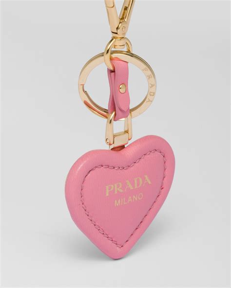 prada mink heart fur keyring|Geranium Pink Nappa Leather Key Ring .